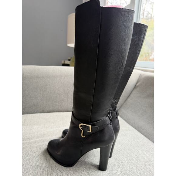 Banana Republic Shawna Black Leather Knee Boots Women's 6 - Picture 7 of 16